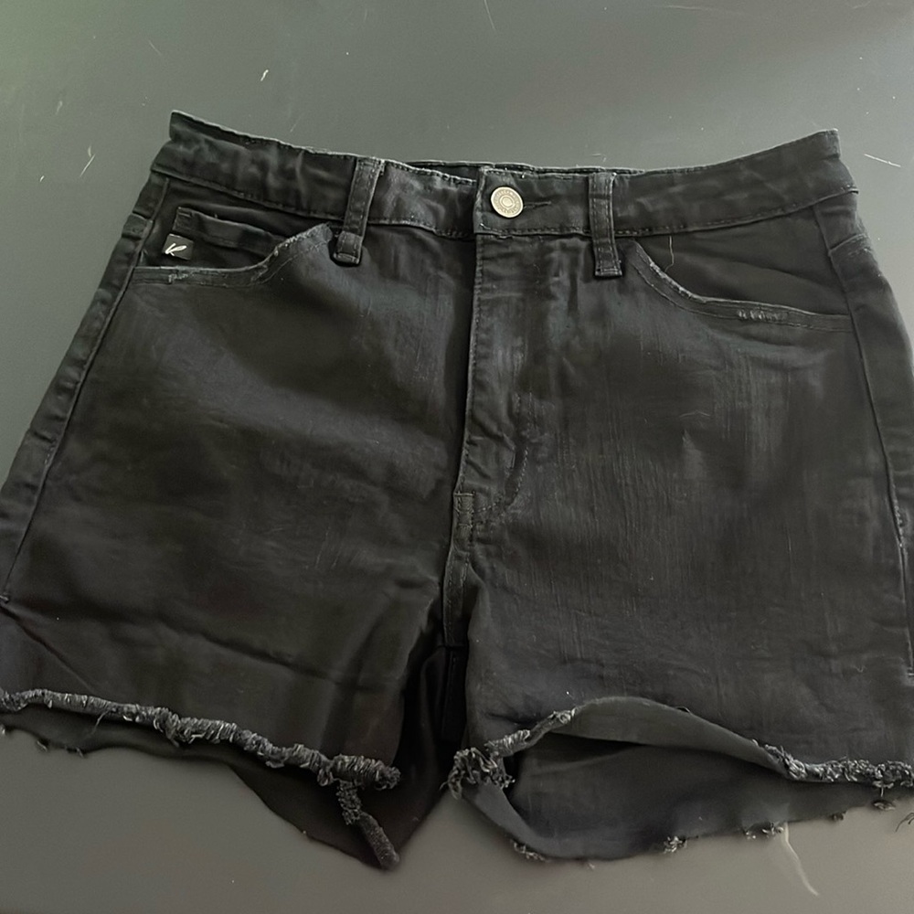 Kancan distressed black denim shorts